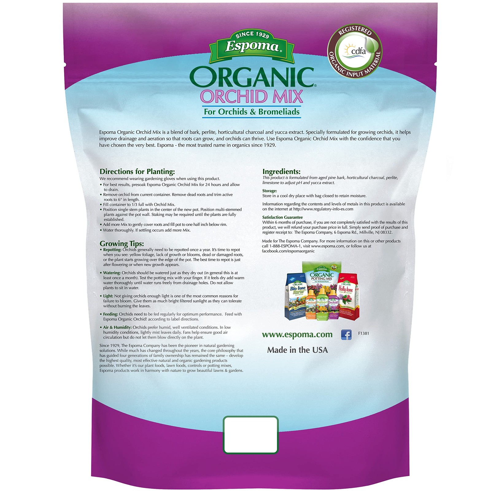 Organic Orchid Soil Mix 4qt & Liquid Plant Food 8oz Combo for All Orchids