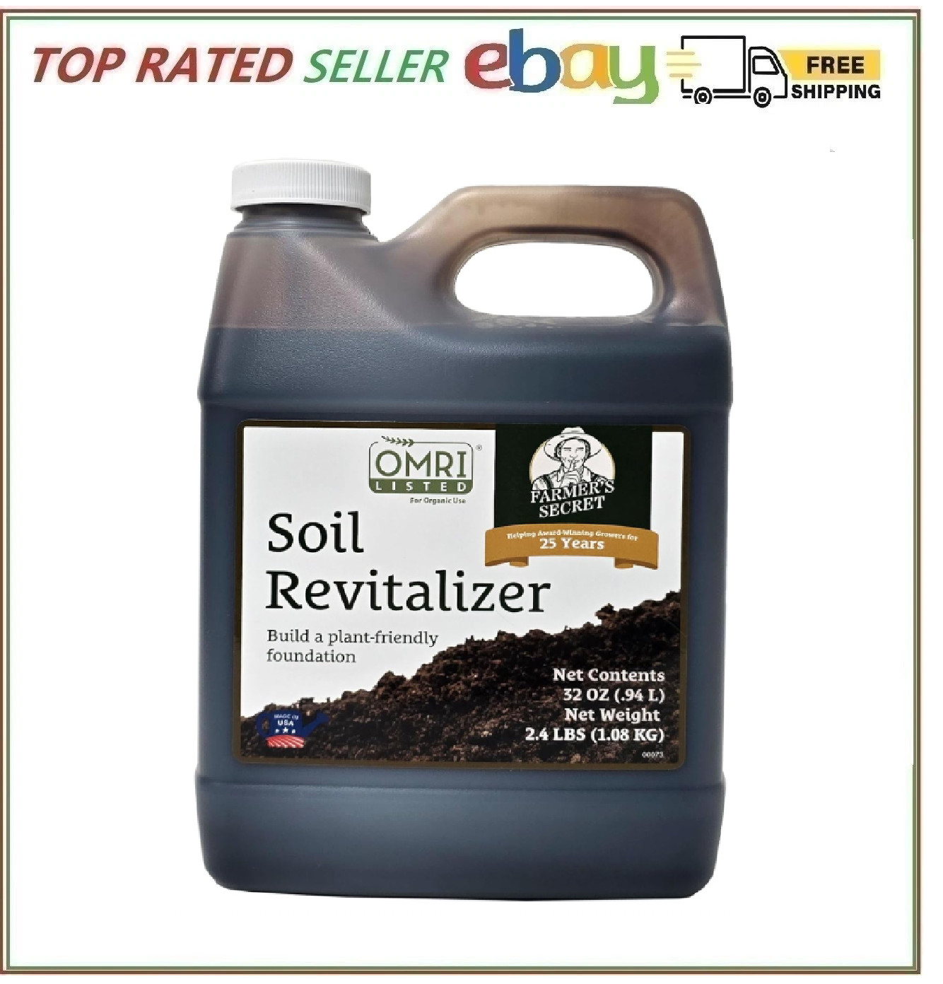 Organic Soil Revitalizer 32oz – Liquid Compost Humic Acid for Gardens