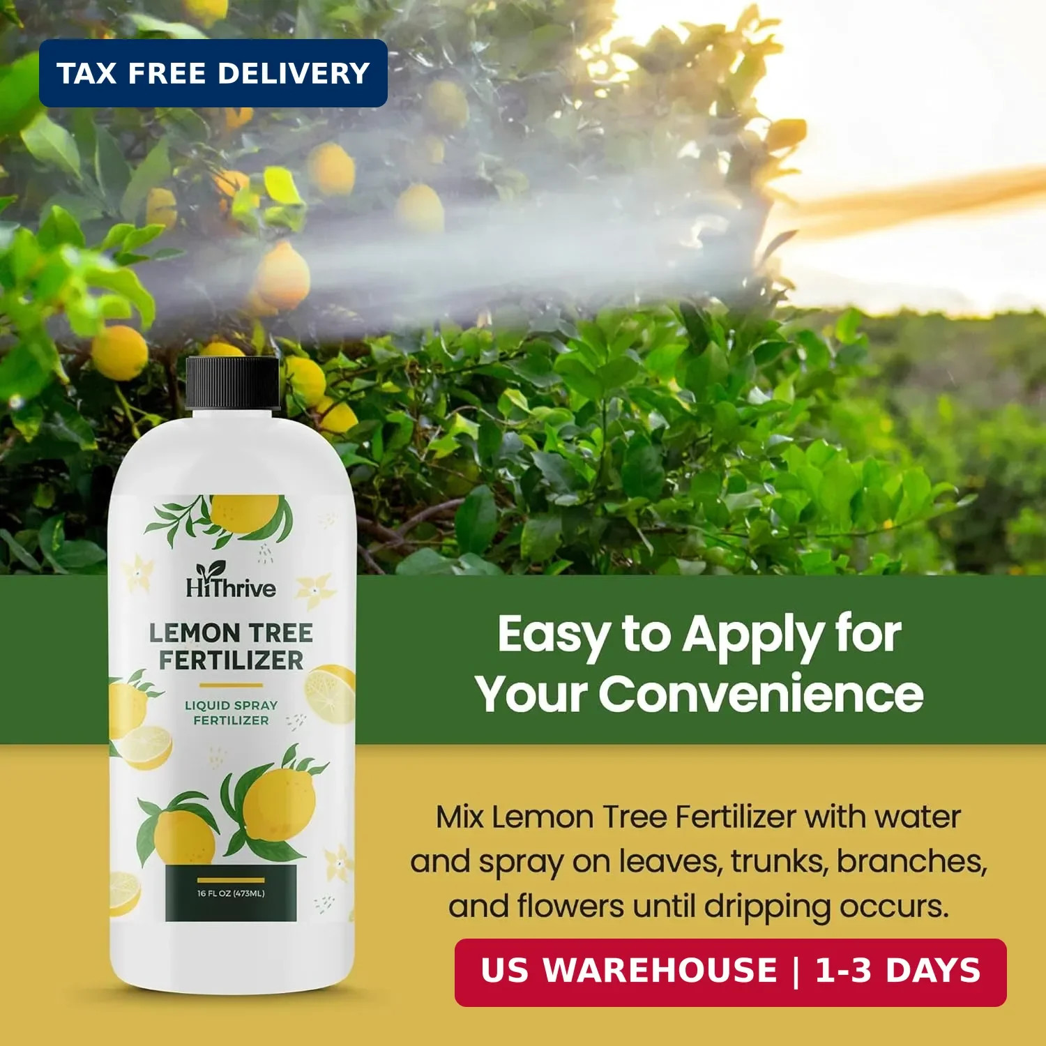 16oz Lemon Tree Fertilizer – Makes 16 Gallons of 2-in-1 Liquid Fertilizer, 4-3-6