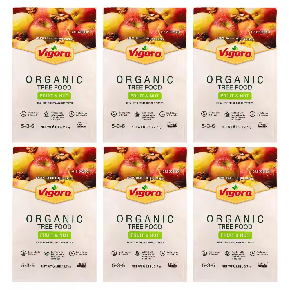 6 Lb. Organic Fruit and Nut Tree Dry Food Fertilizer 5-3-6 (6-Pack)