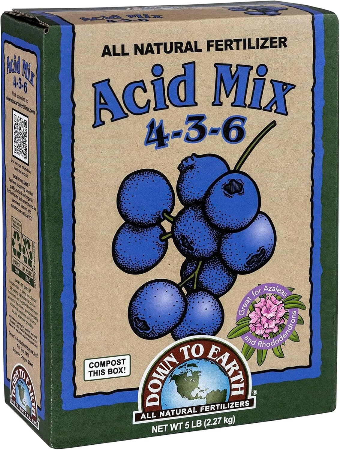 Organic Slow-Release Acid Mix Fertilizer 4-3-6 for Rhododendrons & More