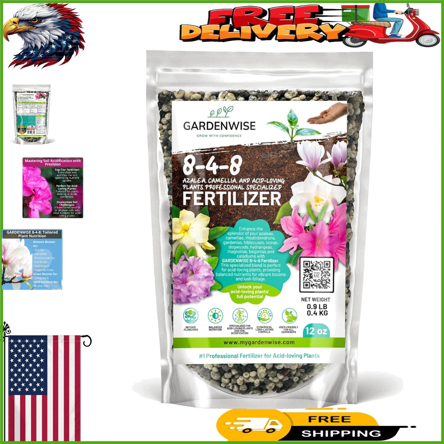 Economical 8-4-8 Acidic Fertilizer: Boost Growth for Acid-Loving Plants | 12 OZ