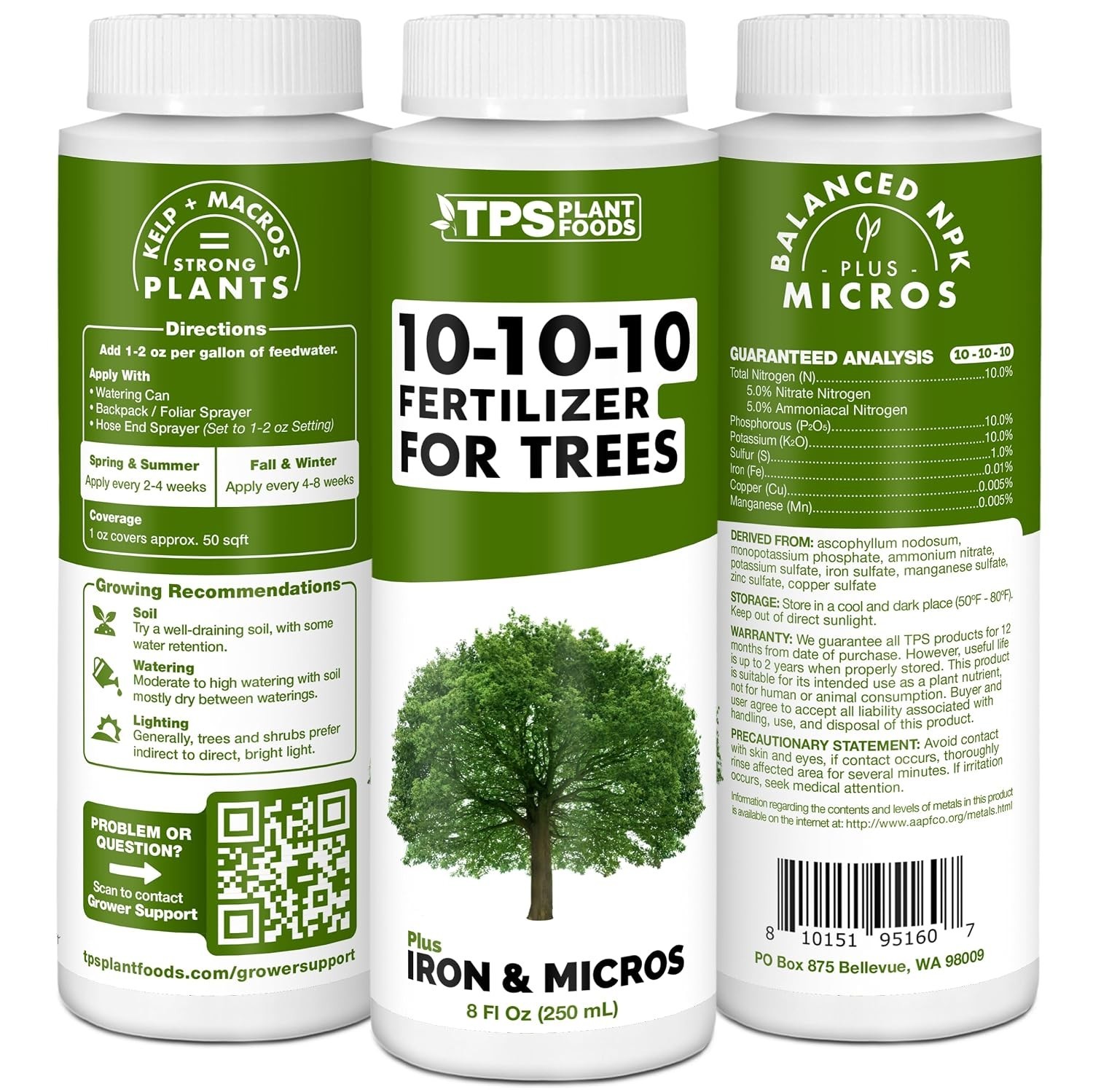 10-10-10 Fertilizer for Trees & Shrubs, Balanced NPK + Iron & Micros, 1 Gal |…