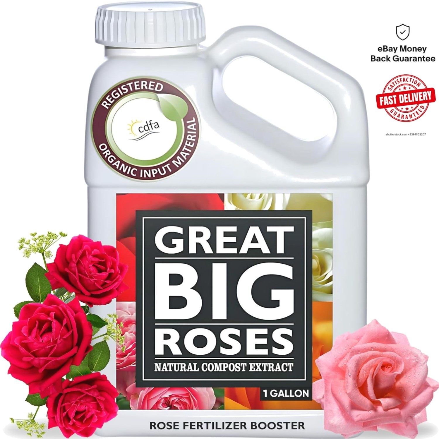 Great Big Roses 1 Gallon Soil Booster – Enhances Growth for Vibrant Flowers