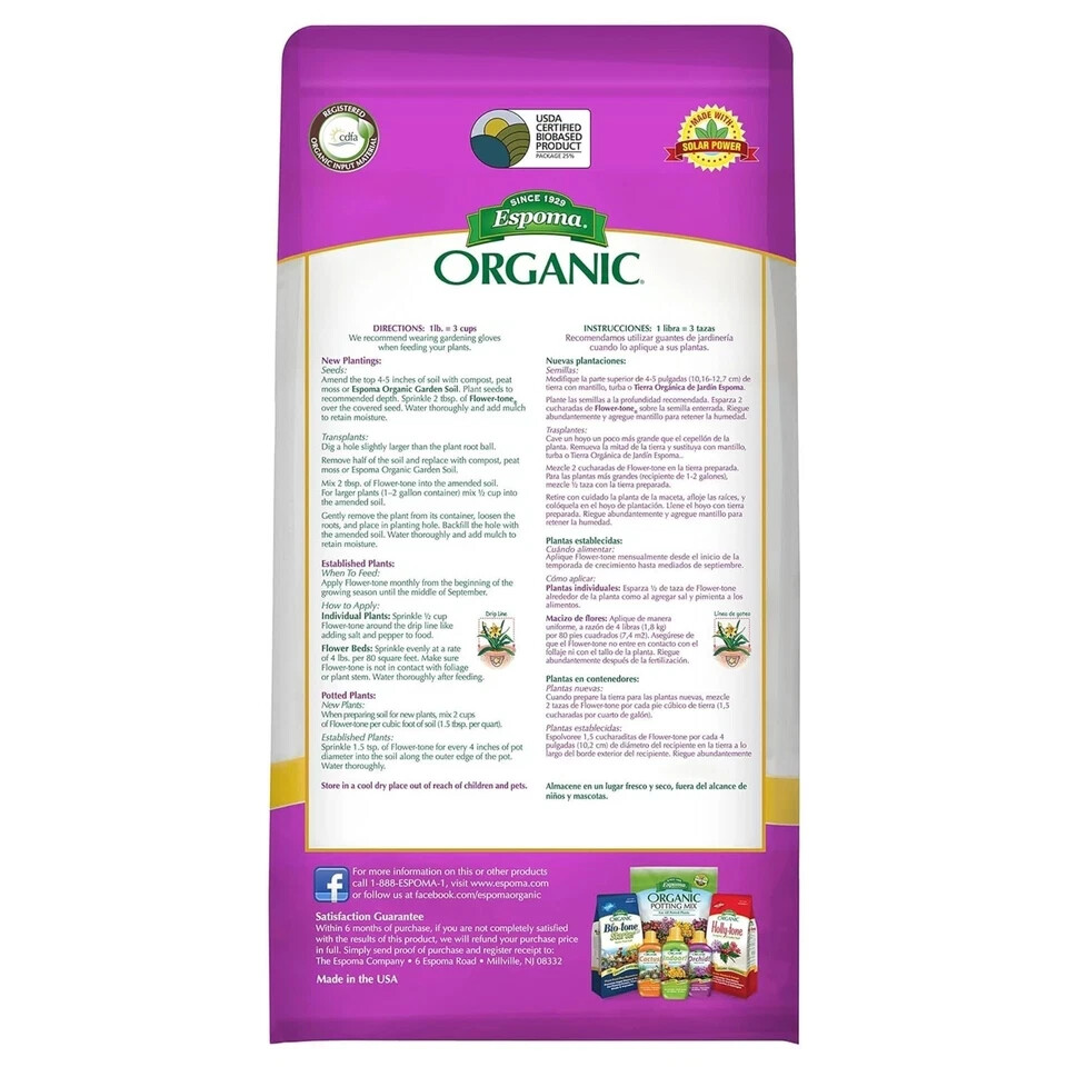 Espoma FT4 4 LB Bag of 3-4-5 Organic Flower Tone Plant Supplement Food