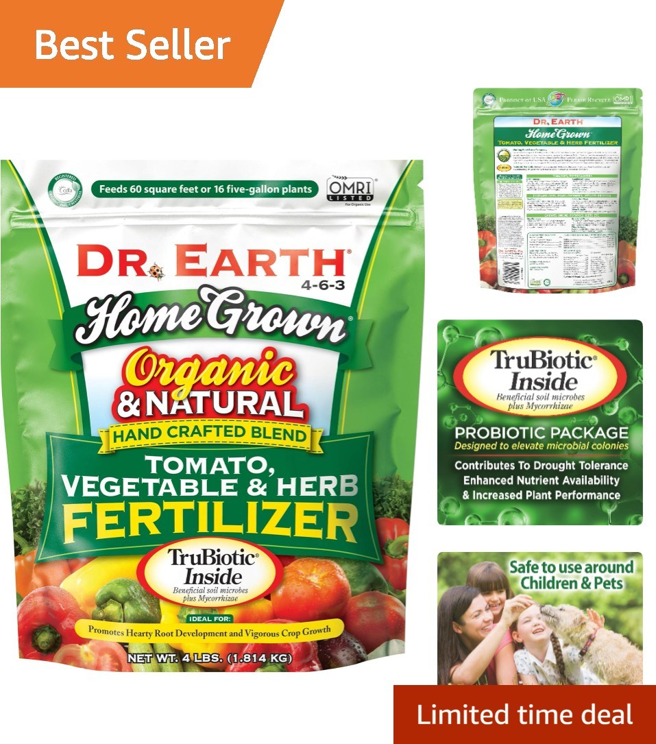 Organic Tomato, Vegetable & Herb Fertilizer 4lb – Boost Crop Yield Naturally