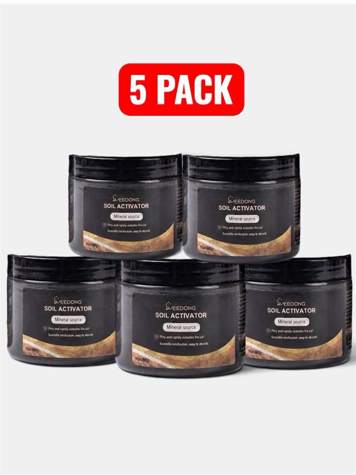 5 Pack Soil Activator for Plants Mineral Source 60g Fertilization Solution