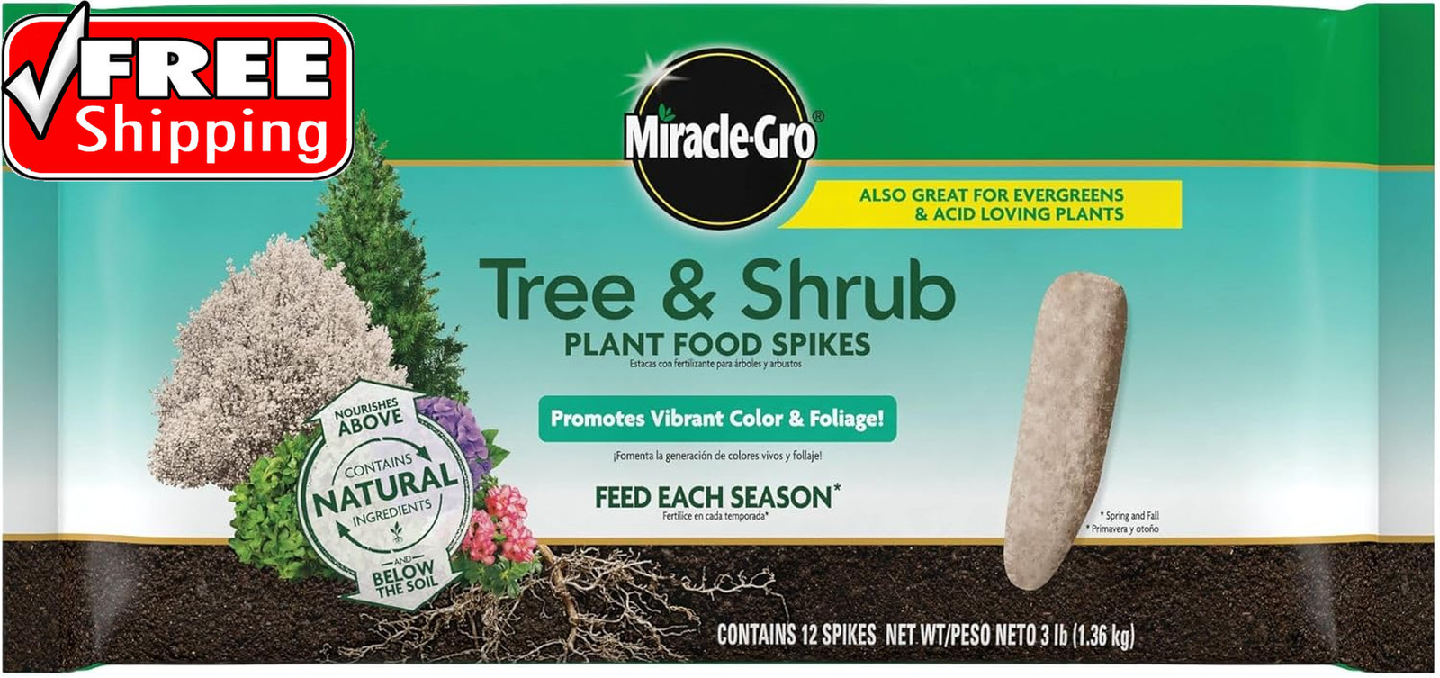 Miracle-Gro Tree and Shrub Plant Food Spikes – Deciduous, Flowering & Evergreen