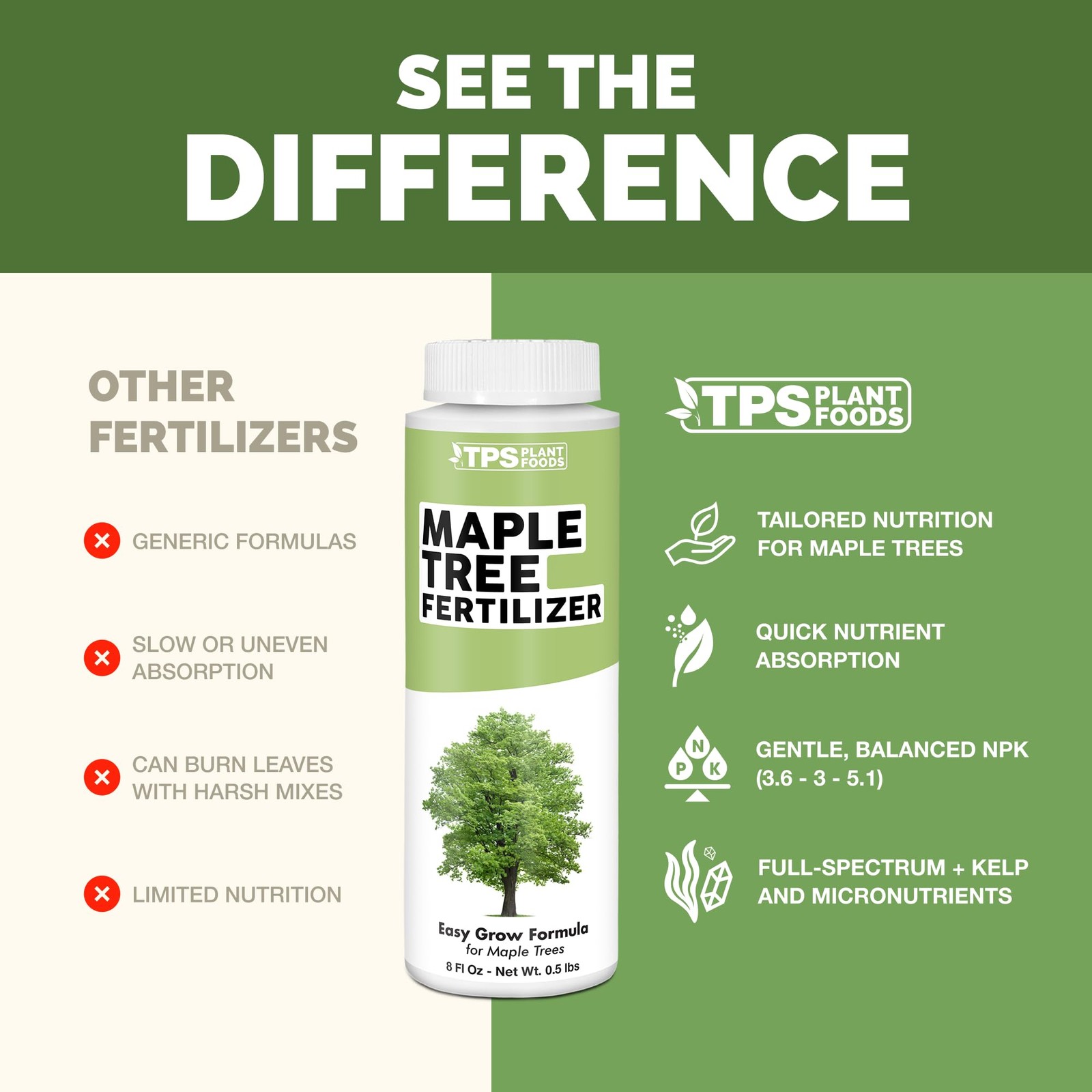 Maple Tree Fertilizer Liquid Plant Food for Vibrant Color Stronger Roots &