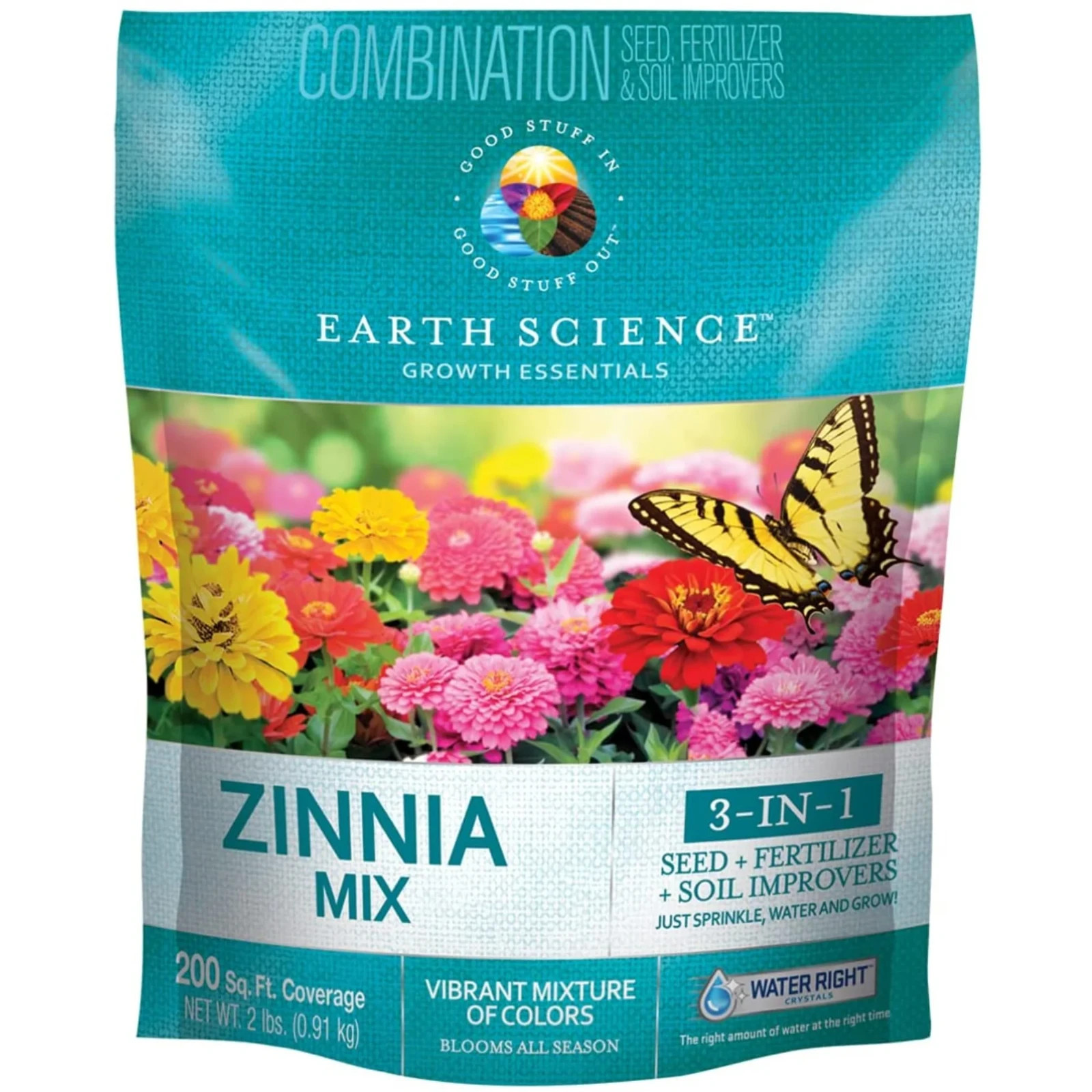Earth Science Zinnia Mix 2 lbs 3-in-1 Plant Food & Soil Conditioner