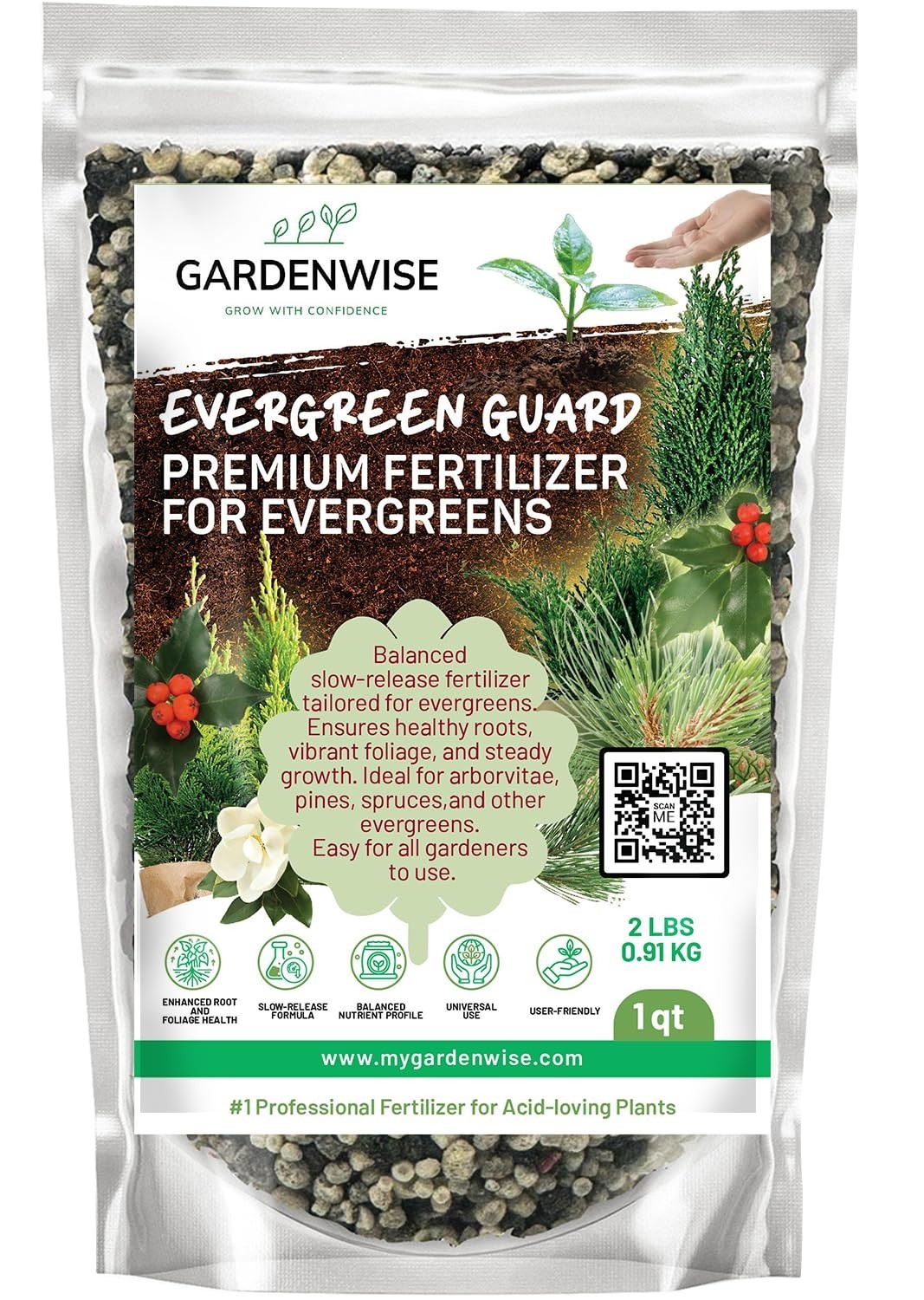 Granular Evergreen Fertilizer for Vibrant Azaleas, Pines & More – 1/2 Quart