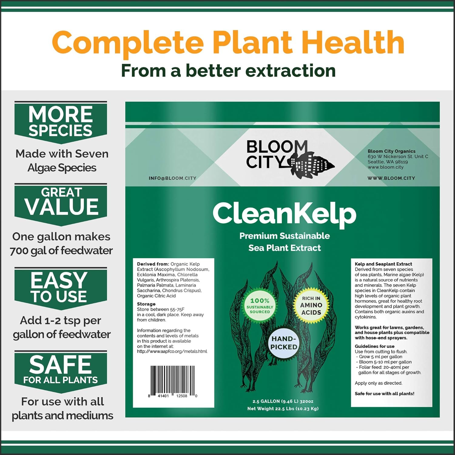 Organic Liquid Seaweed and Kelp Fertilizer Supplement, Quart (32 Oz) Concentr…