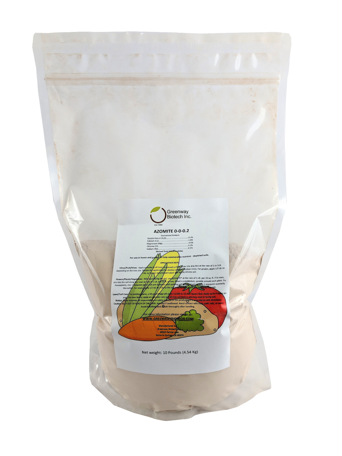 AZOMITE Powder Micronized Trace Mineral Volcanic Ash Rock Dust Powder 10 LB