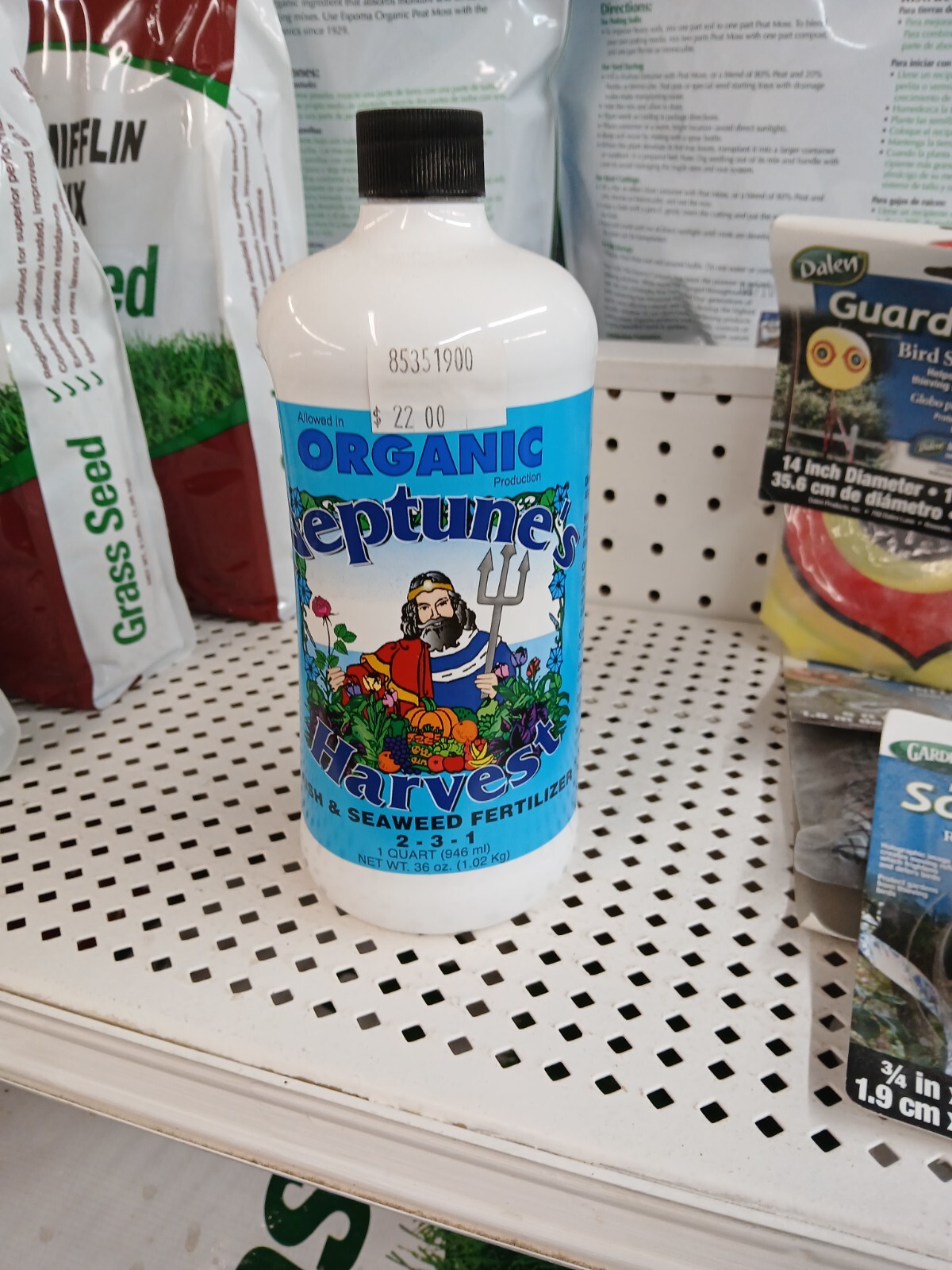 Neptune’s Harvest Organic Hydrolized Fish & Seaweed Fertilizer 1 quart