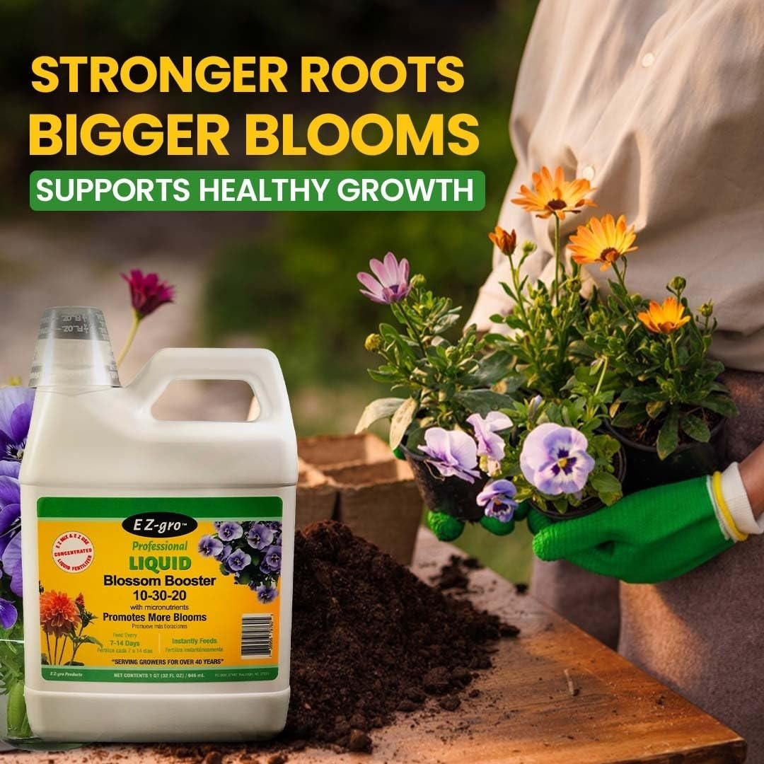 EZ-GRO 10-30-20 Blossom Booster Liquid Fertilizer – 1 QT Plant Food