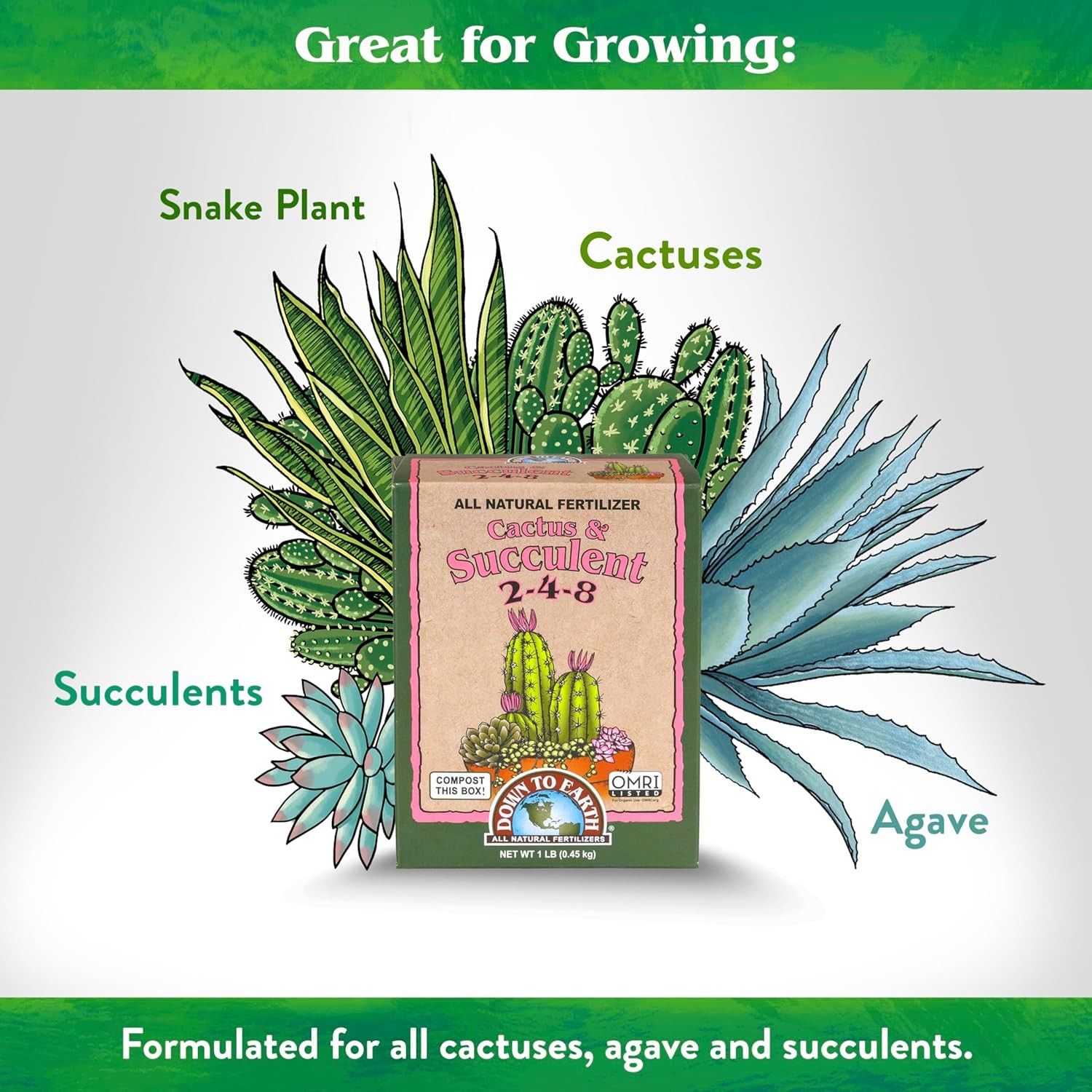 Organic Cactus & Succulent Mix Plant Food Cactuses Agaves Aloes Jades & Yuccas