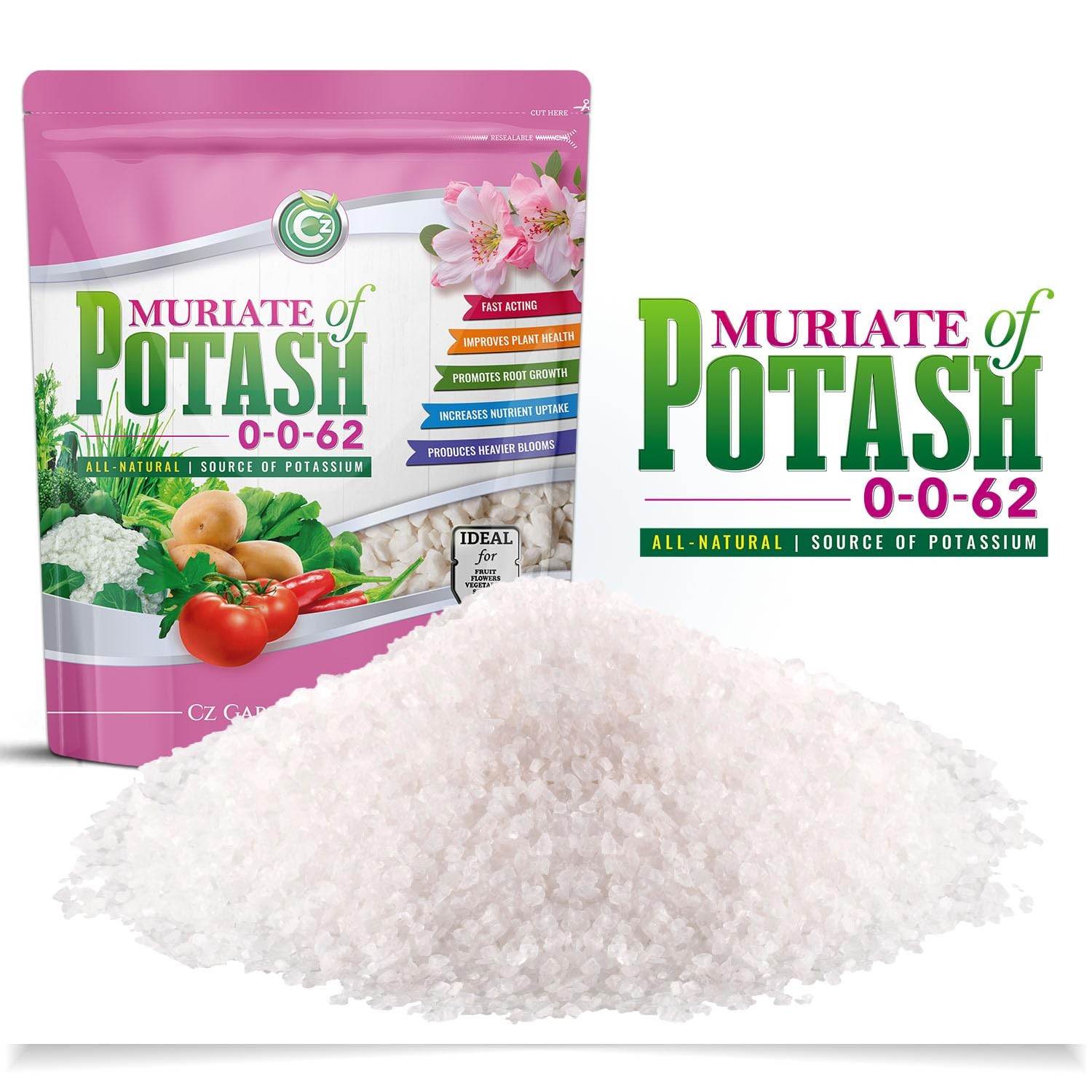 Muriate of Potash 0-0-62 Fertilizer Cz Garden Organics 5LB