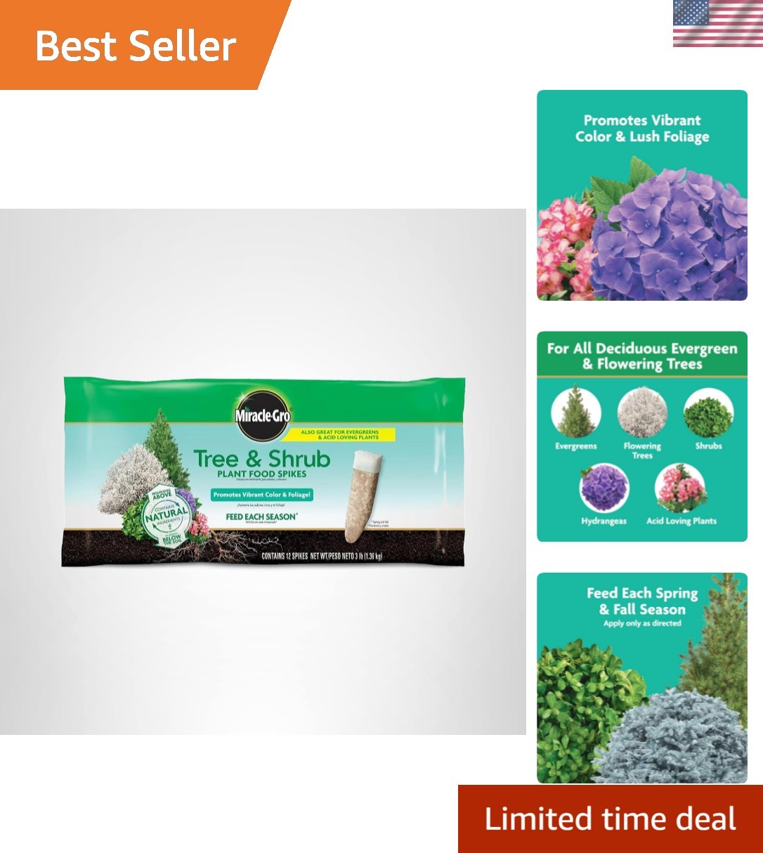 NPK 15-5-10 Tree & Shrub Spikes – Ideal for Deciduous and Acid-Loving Plants