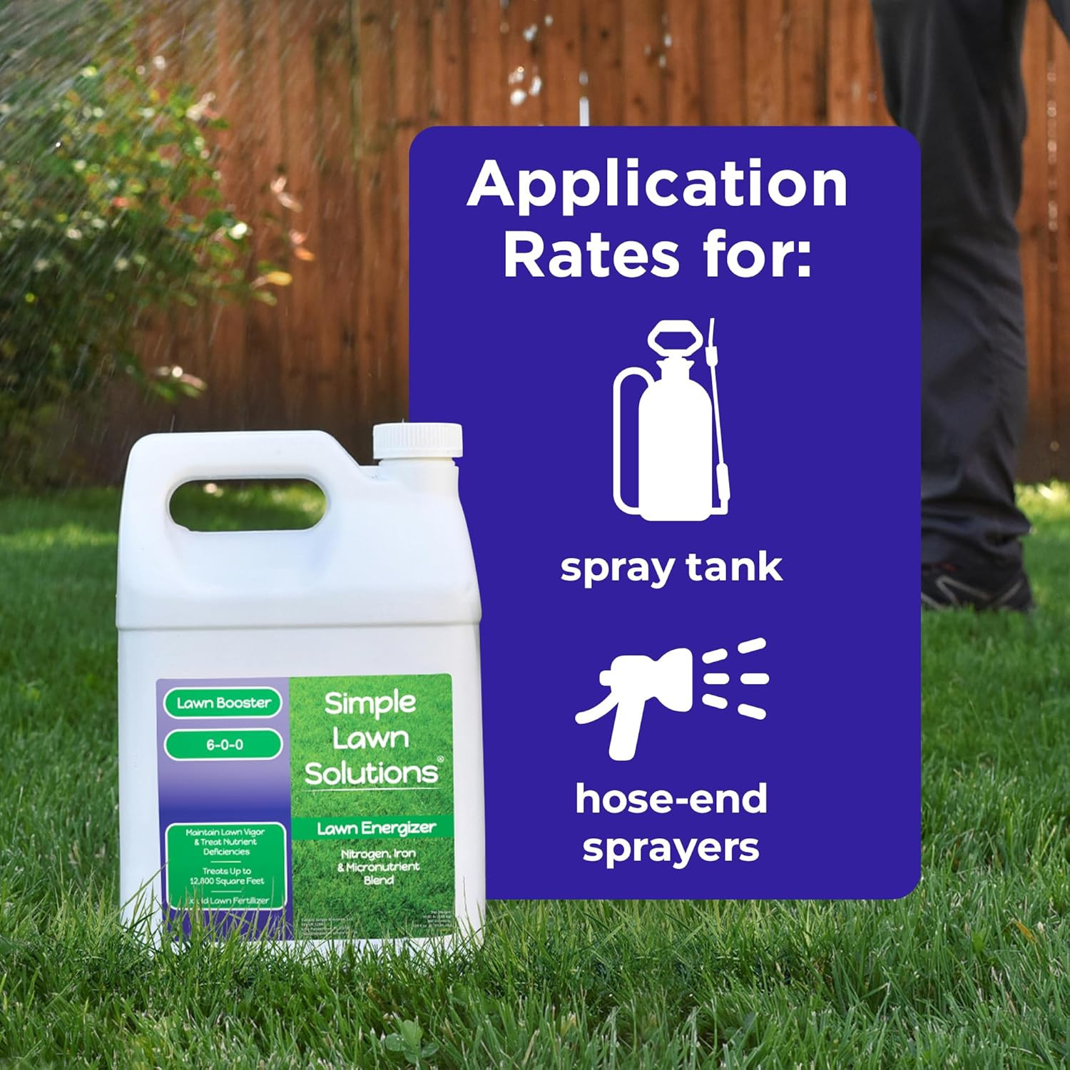 Commercial Grade Lawn Energizer – Grass Fertilizer Booster with Nitrogen, Iron,