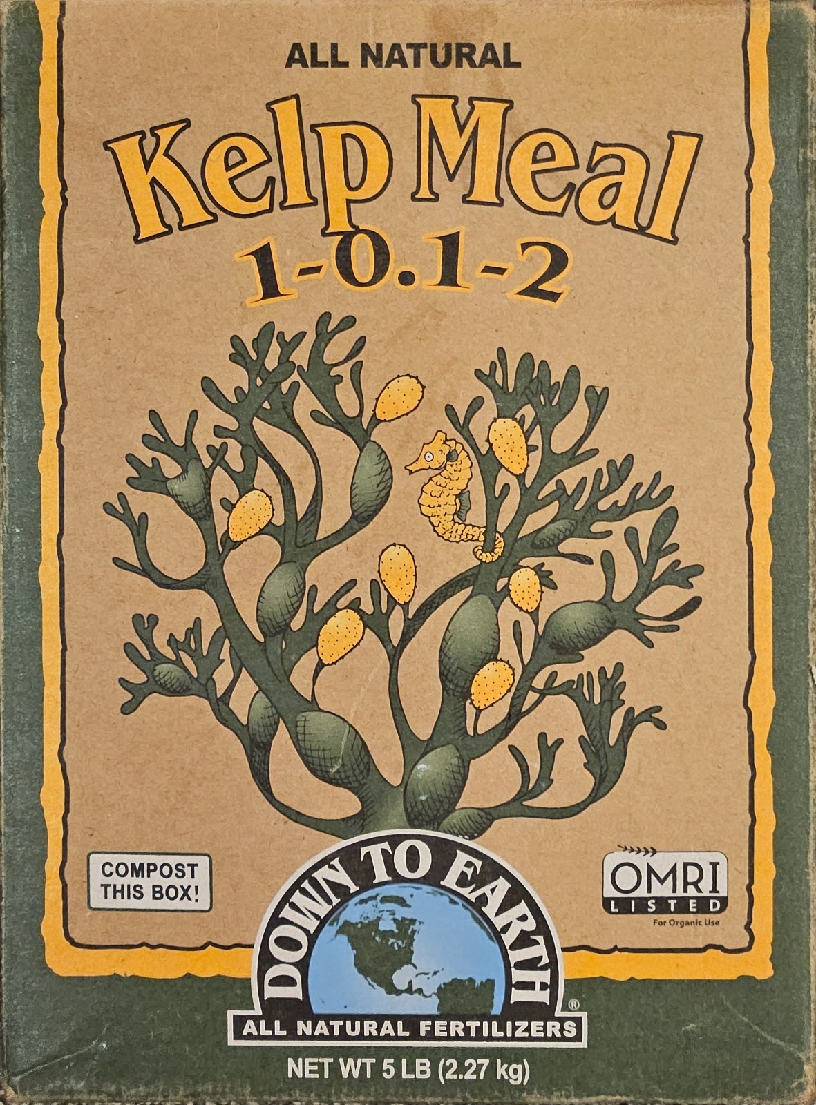 NEW! 5 lb Down to Earth All Natural Organic Kelp Meal Fertilizer 1-0.1-2