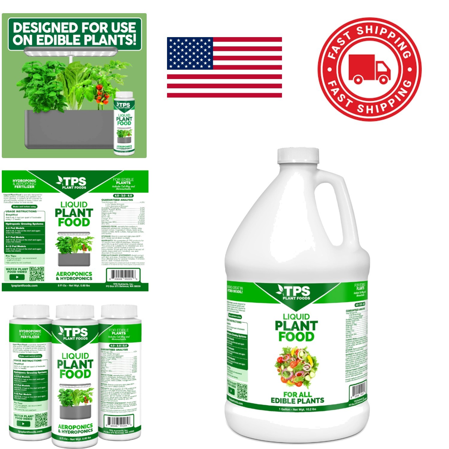 Indoor Plant Food 128 Ounces Balanced Nutrition for Hydroponic Systems
