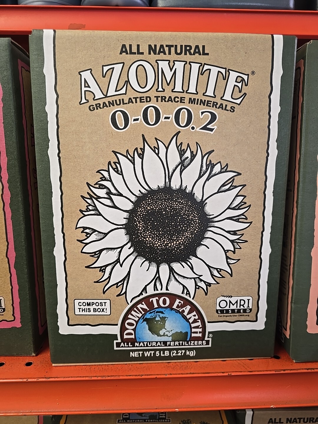 Down to Earth Azomite Granulated Trace Minerals 0-0-0.2, 5lb ORGANIC-OMRI Listed