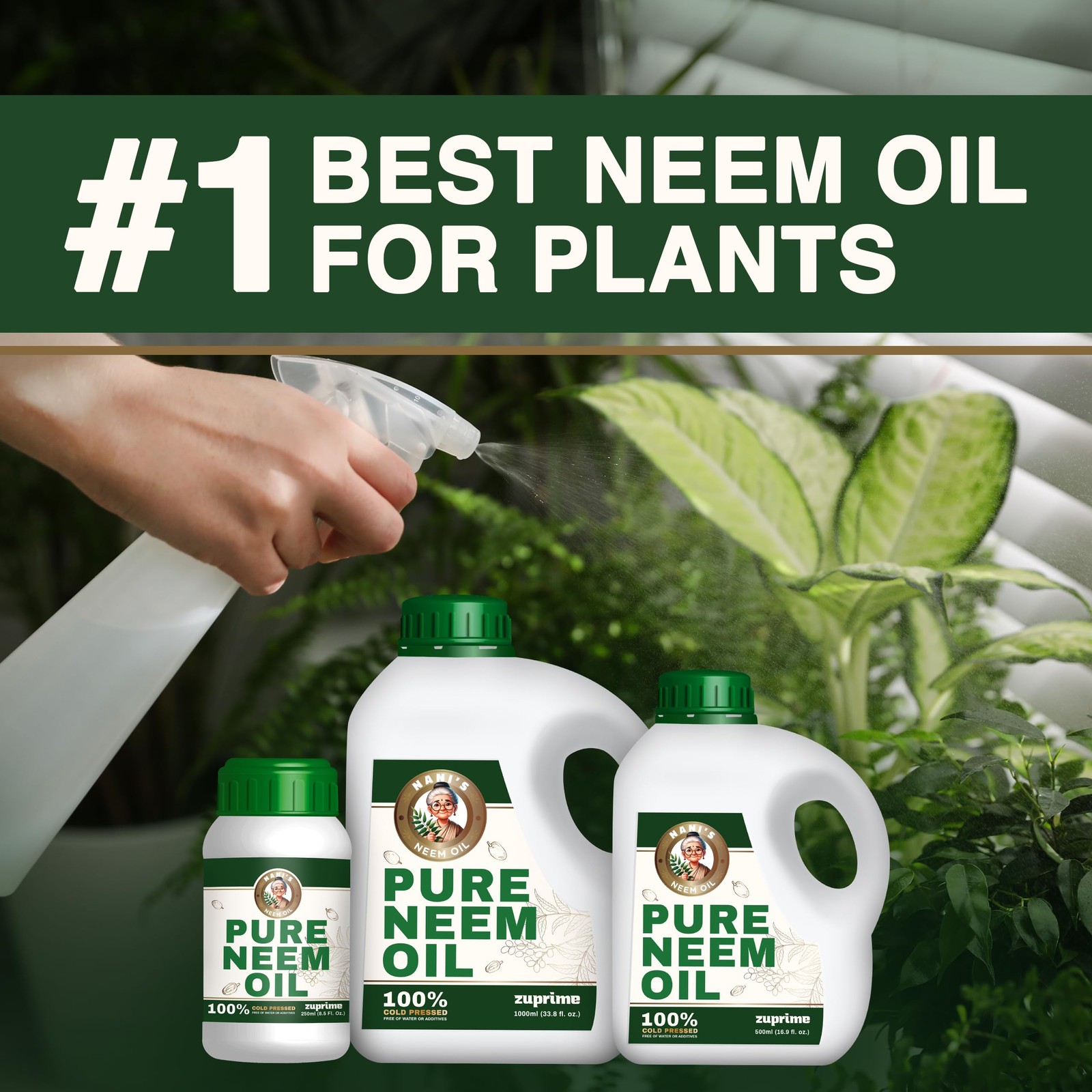 Nani’s Pure Neem Oil for Plants Concentrate Dilute for Use as Organic Neem O…