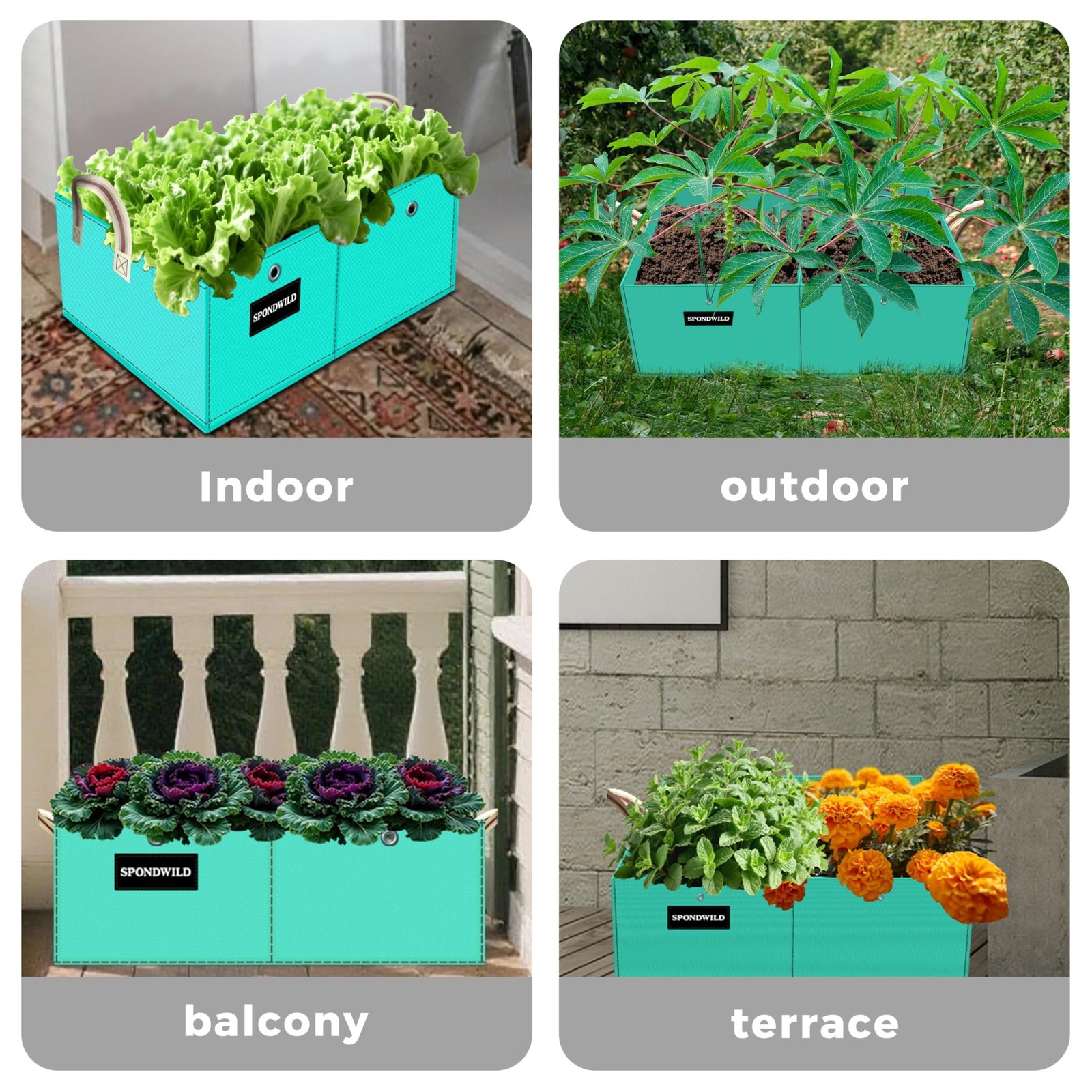 2 Pcs 8 Gallon Rectangle Grow Bags for Growing Vegetables, Reusable Plant Con…