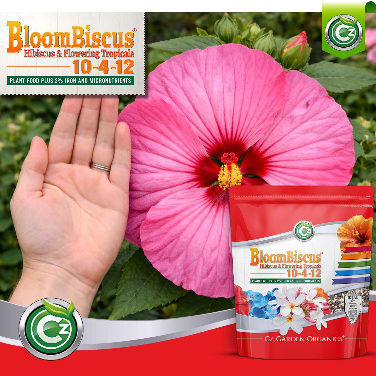 Bloombiscus® Hibiscus 4LB Plant Food – Made in USA – 2% Iron Fertilizer for Bird