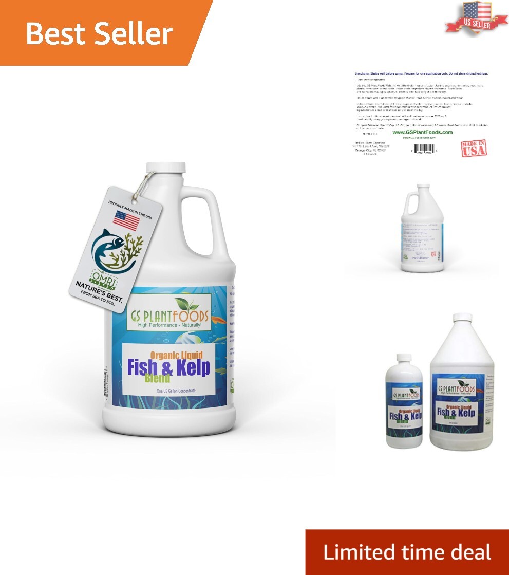 1 Gallon OMRI Listed Fish & Kelp Blend – Natural Organic Fertilizer for Yields