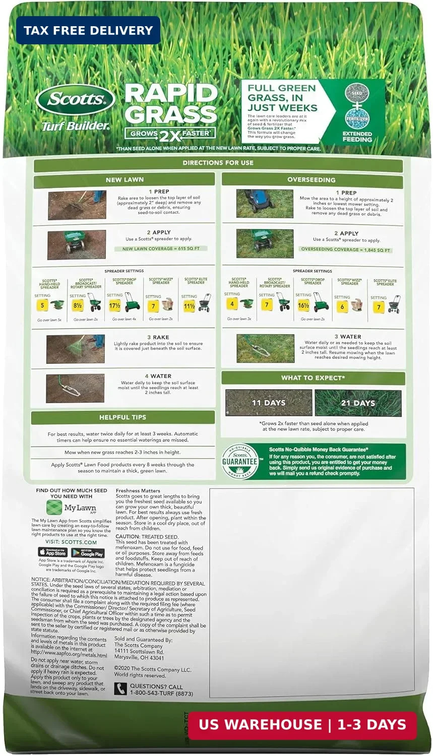 Turf Builder Rapid Grass Tall Fescue Mix – Combination Grass Seed and Fer