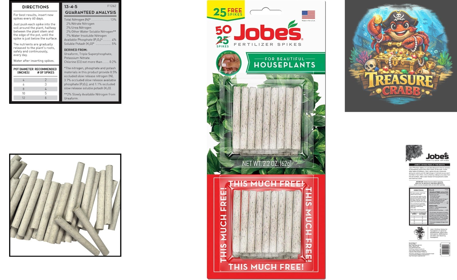Slow-Release Indoor Plant Fertilizer Spikes, 50 Count for Vibrant Growth