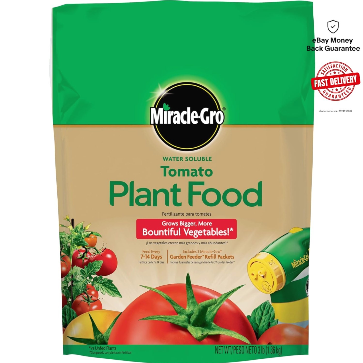 Organic Vegetable Growth Booster – 3 lb. Water Soluble Fertilizer for All Plants