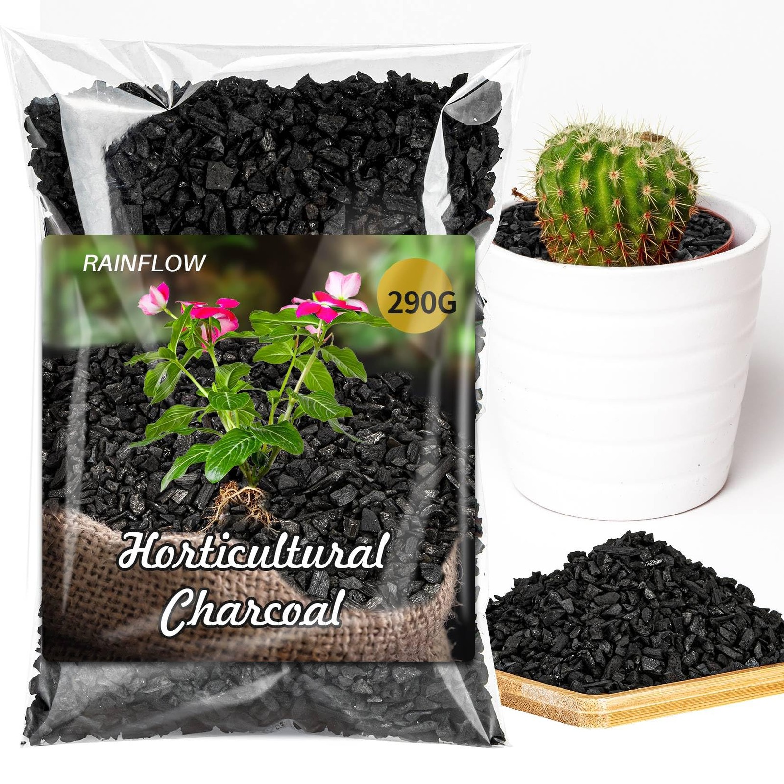 RAINFLOW Horticultural Charcoal for Plants – 290G Natural Earth Regulated…