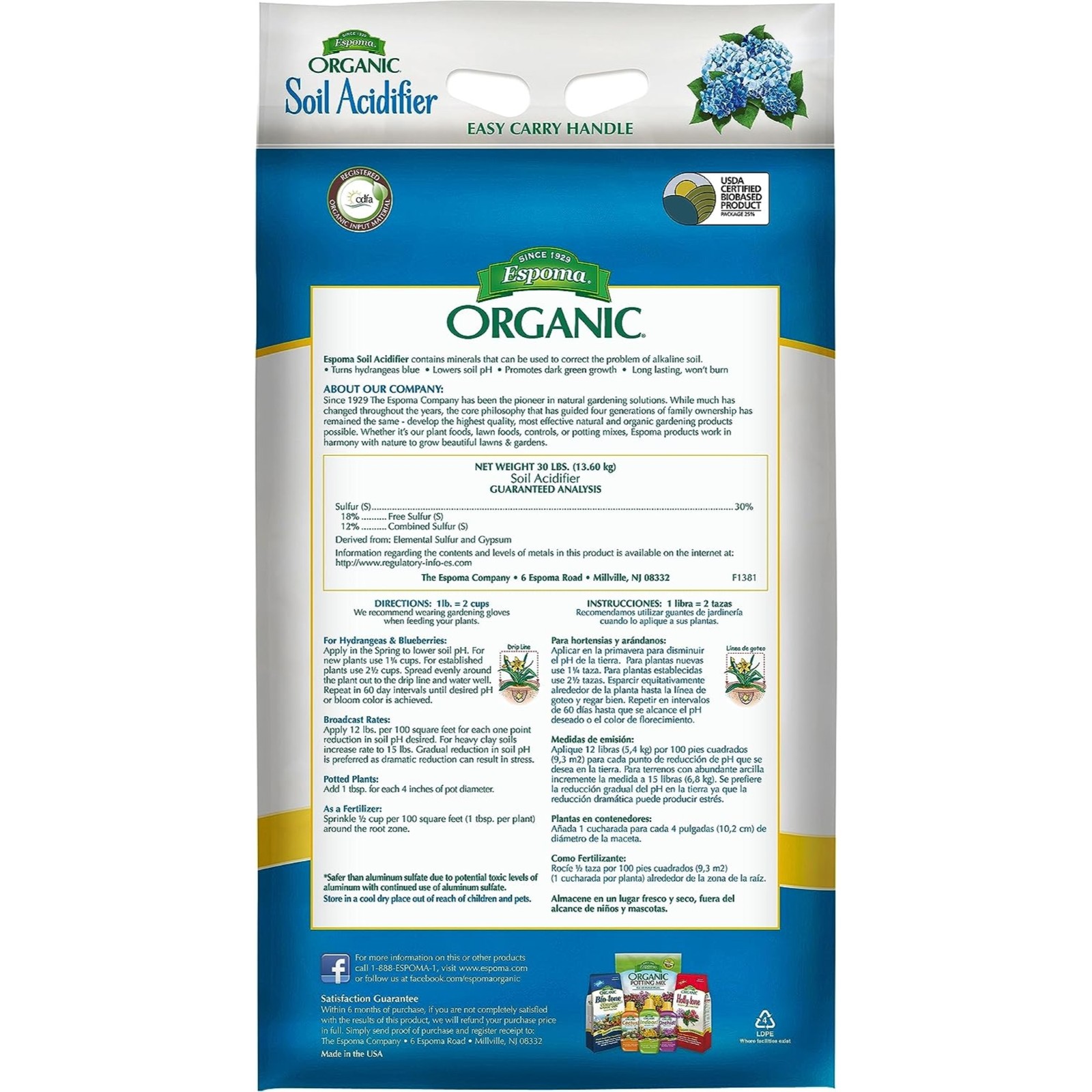 Espoma Organic Soil Acidifier Plant Food, 6 Lb ( Pack of 2)