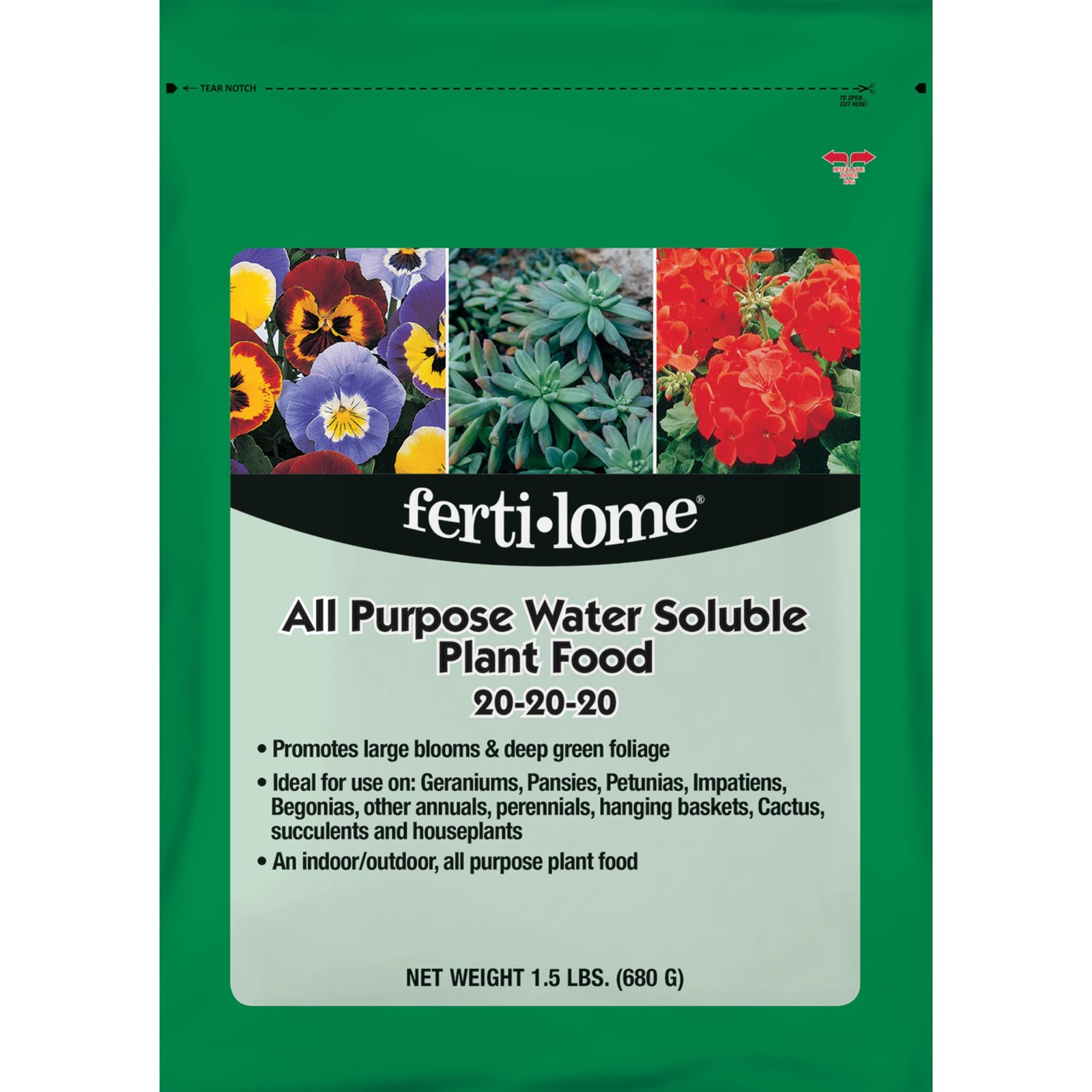 Fertilome (11721) All Purpose Water Soluble Plant Food 20-20-20 (1.5 Lb.)