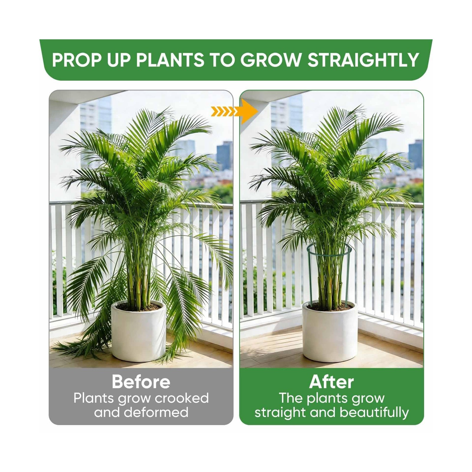HiGift 10 Pack 24″ H x 10″ W Tall Plant Support Stakes, Half Round Metal Peon…