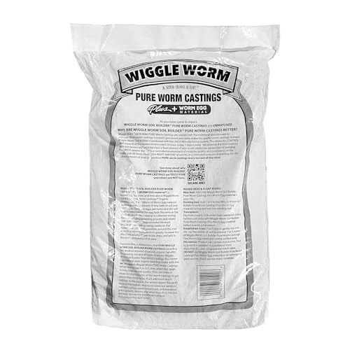Wiggle Worm 100% Pure Worm Castings Plus Worm Egg Material, 40lbs – Organic