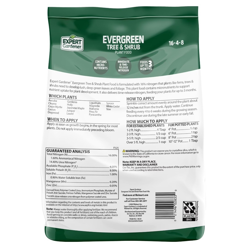 (2 pack) Evergreen Tree and Shrub Plant Food, 16-4-8 Fertilizer, 4 lb.