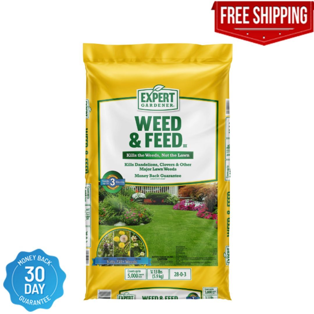 Expert Gardener Weed and Feed Fertilizer 28-0-3, 13.2 lb. Up to 5,000 Sq. Ft NEW