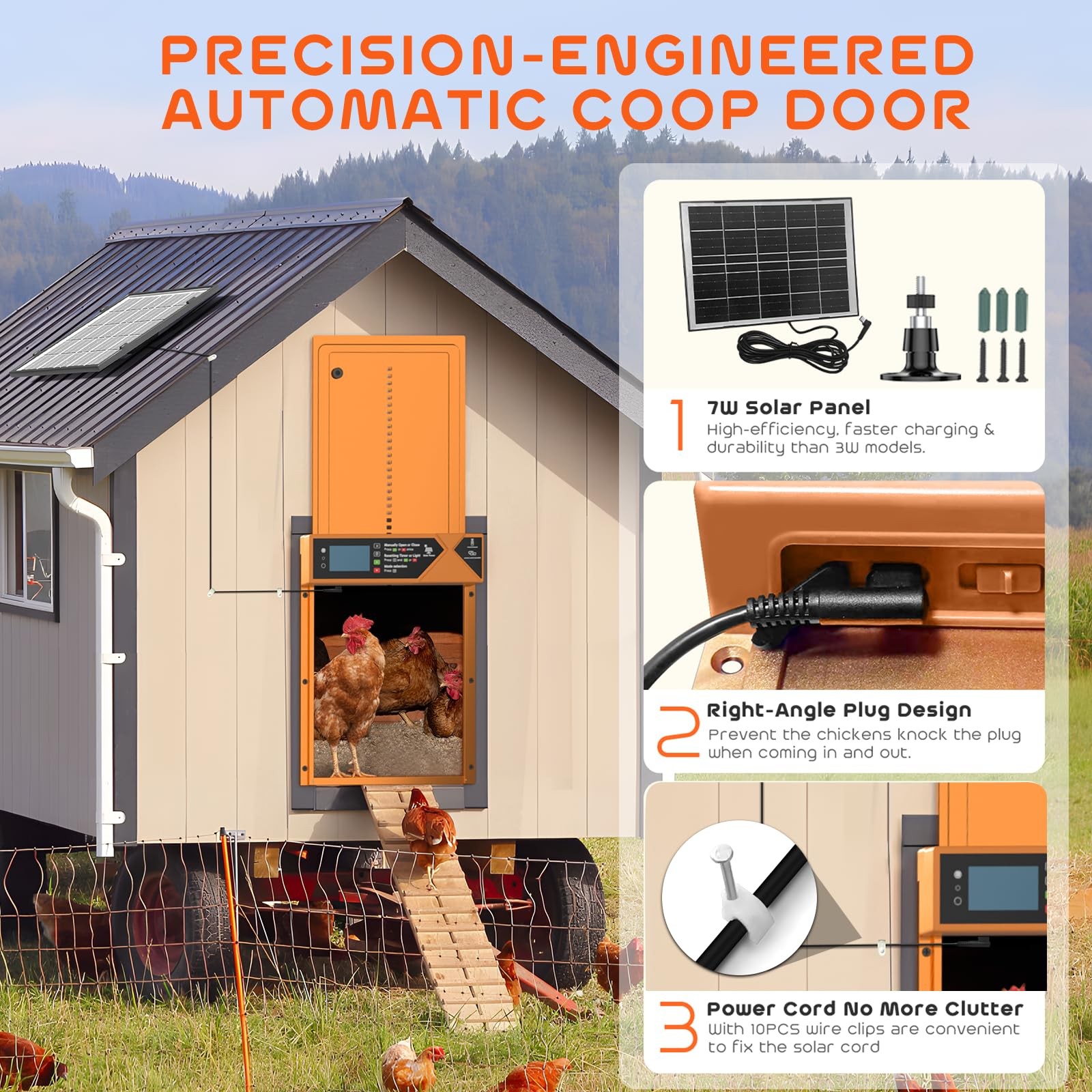 Asfrost Large Automatic Chicken Coop Door 4000Mah High Capacity Chicken Coop