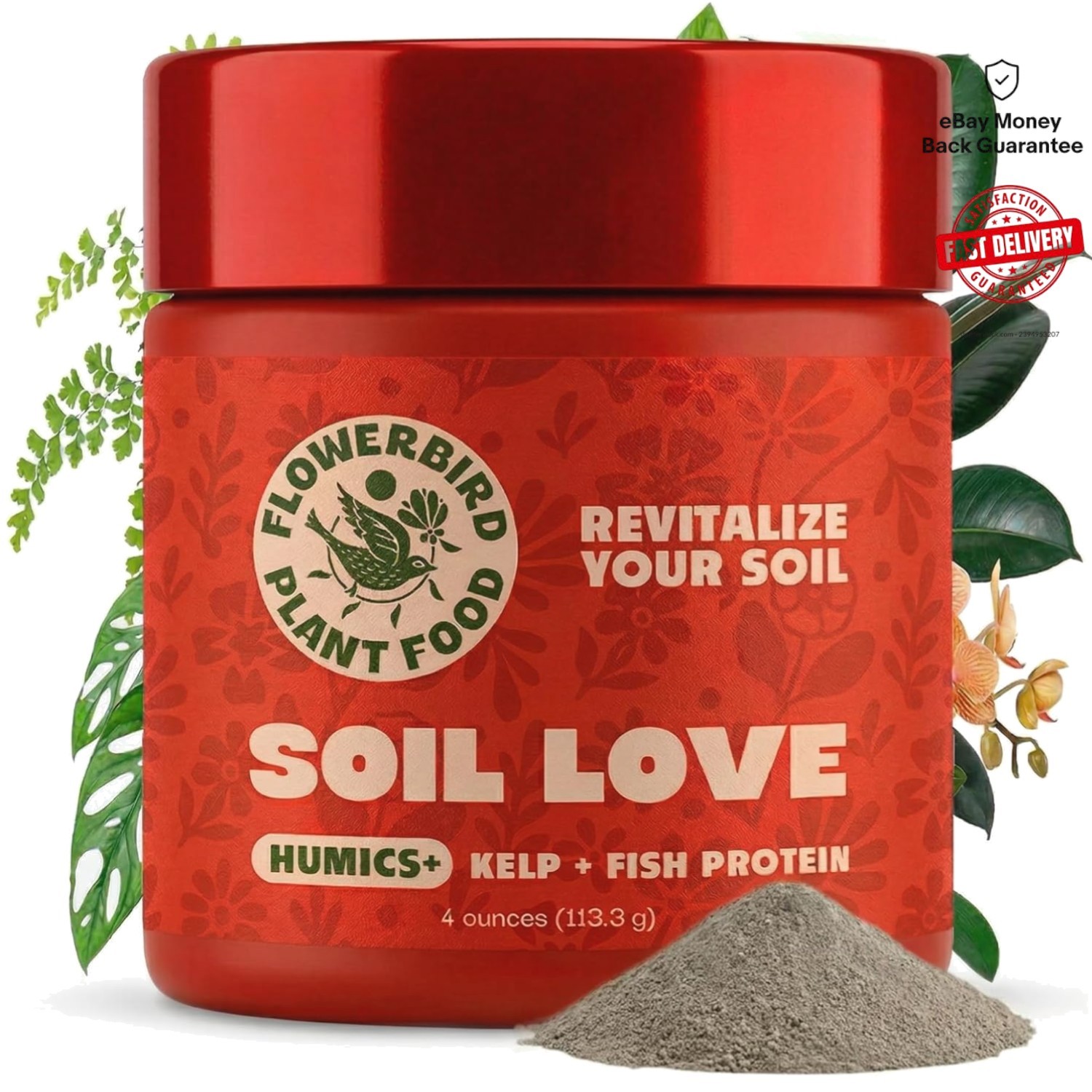 Soil Love Fertilizer – 4 oz Kelp & Fish Hydrolysate, Easy-Mix Formula
