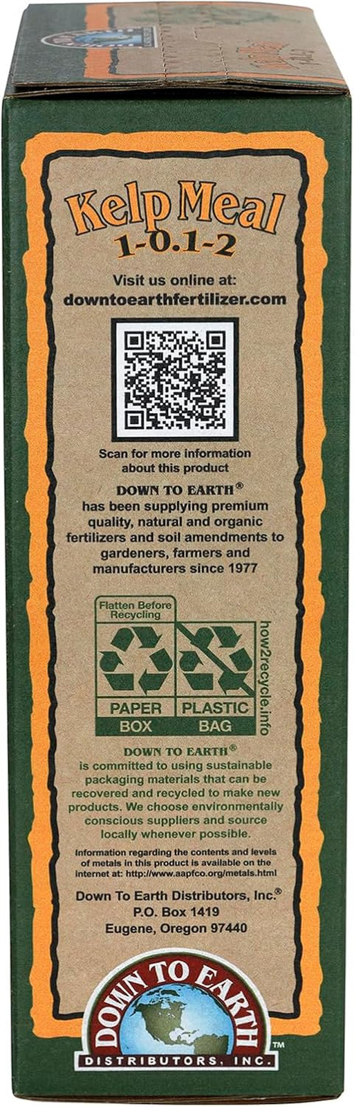 Down to Earth Organic Kelp Meal Fertilizer Mix 1-0.1-2, 4 lb