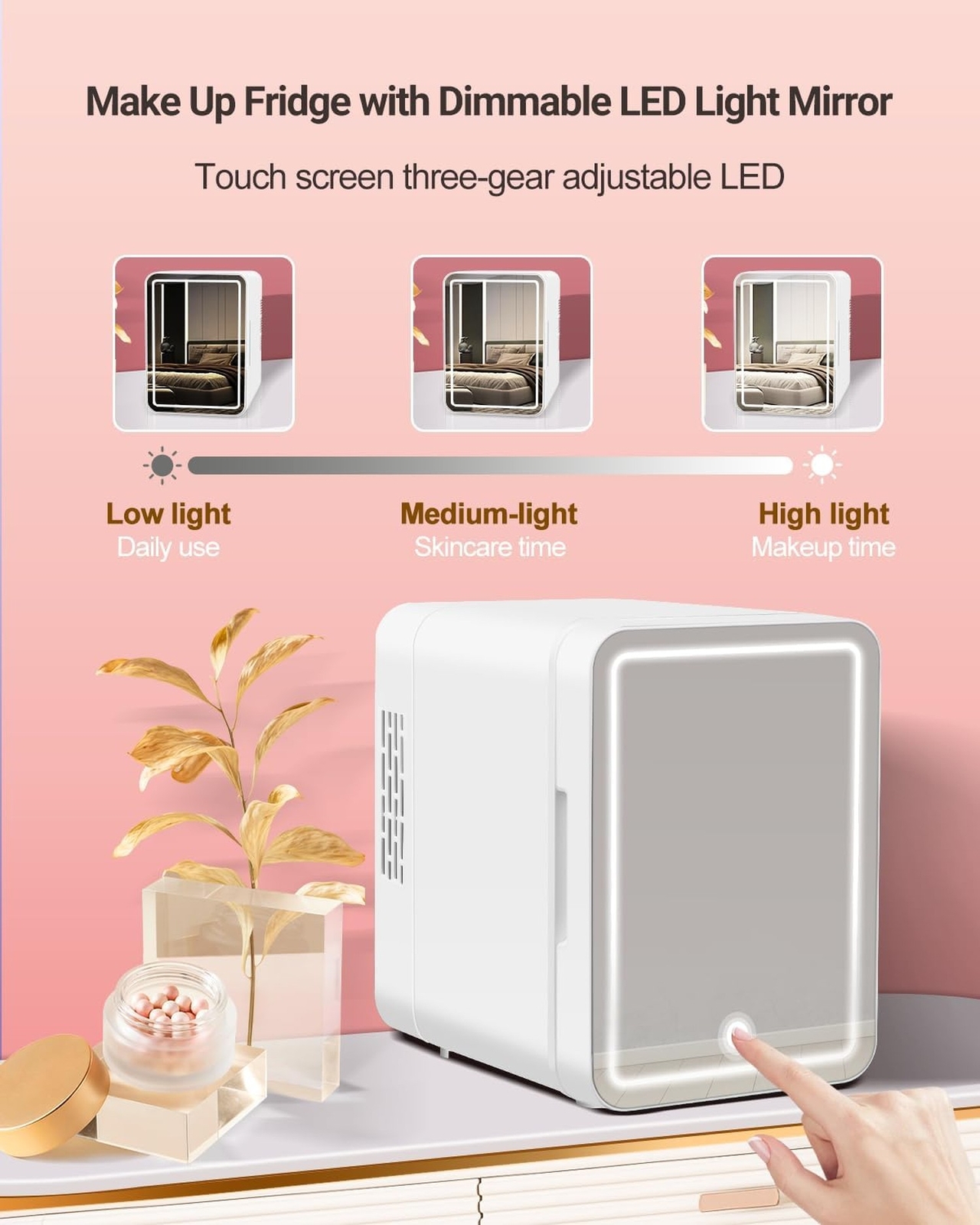 Portable Mini Fridge for Skincare Beauty Cosmetic Makeup, 4-Liter Thermoelect…