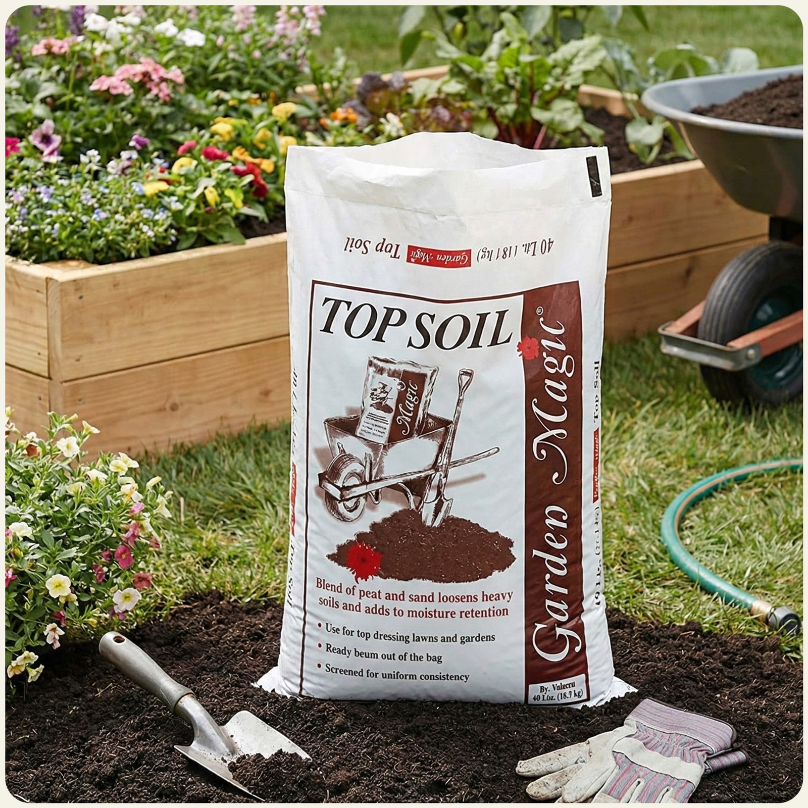 Michigan Peat Garden Magic Organic Planting Potting Top Soil Blend, 40 Pound Bag