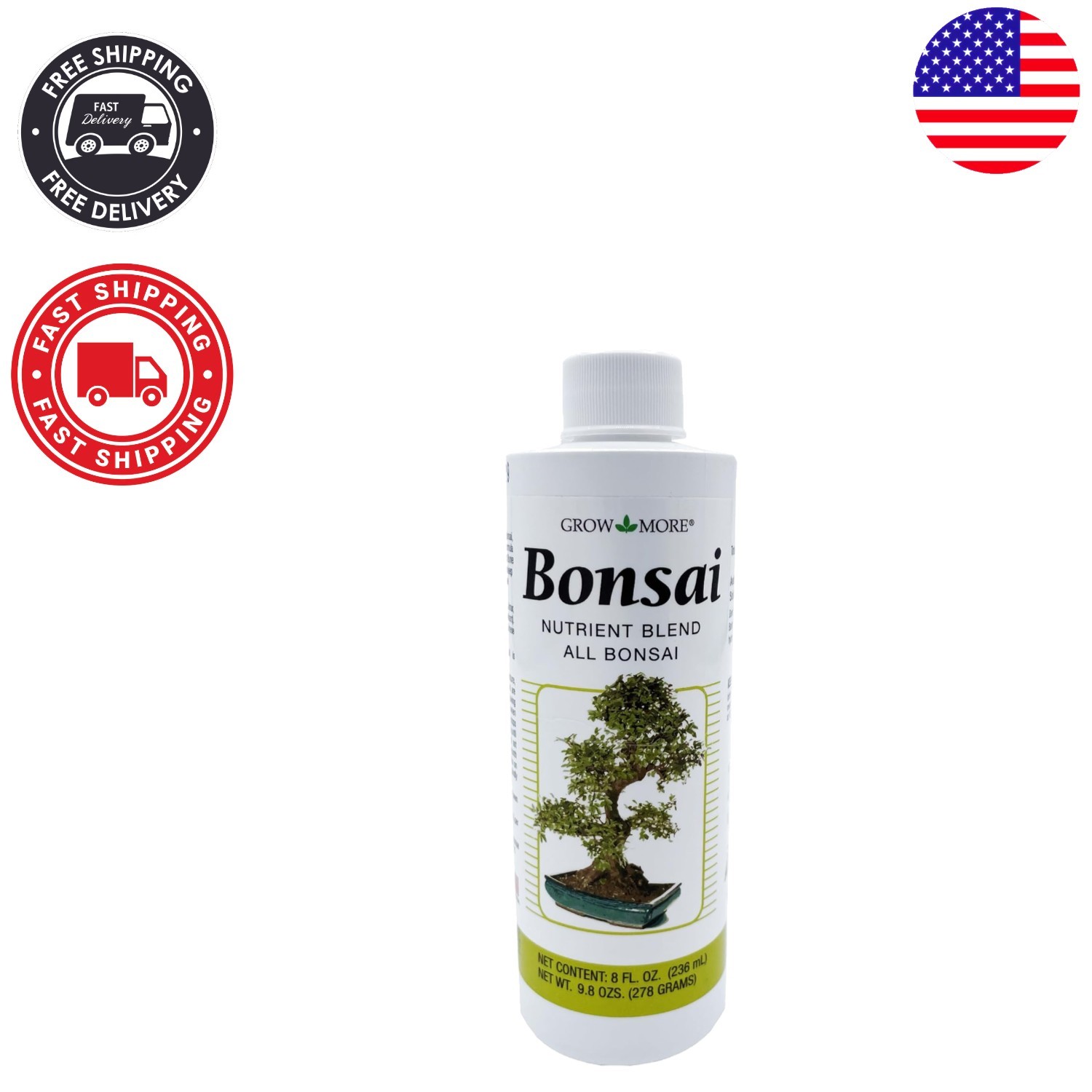 8oz Organic Bonsai Fertilizer Liquid 1-1-1 for Vibrant Growth – Makes 48 Gallons