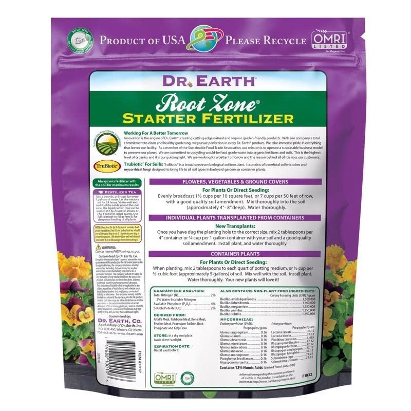 Organic Starter & Transplant Fertilizer, 4 lb – All-Natural Plant Food, Soil Boo