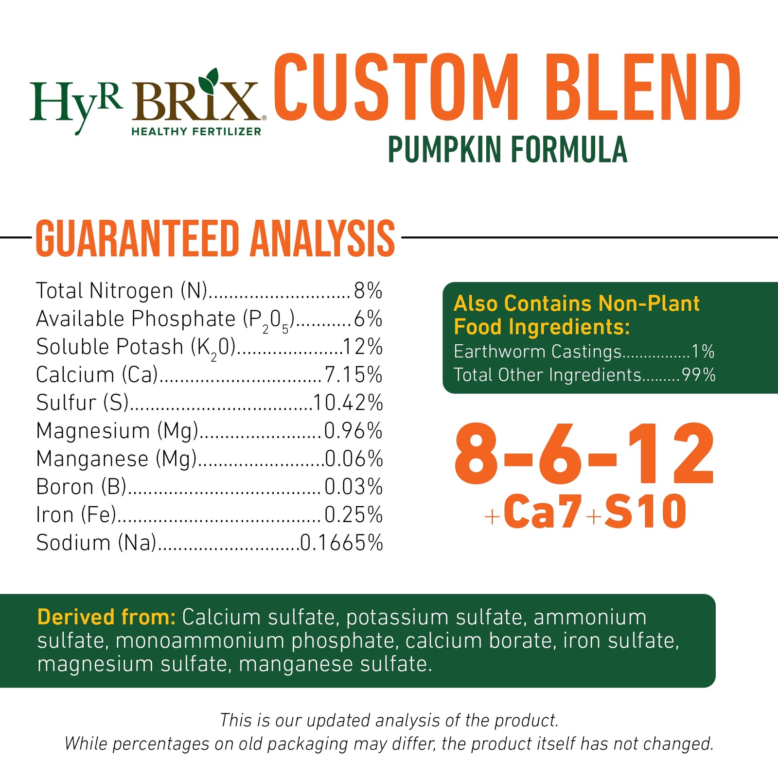 HyR BRIX 8-6-12 Pumpkin Fertilizer Plant Food, 45lb Bag (Covers 2,142 Sq Ft)