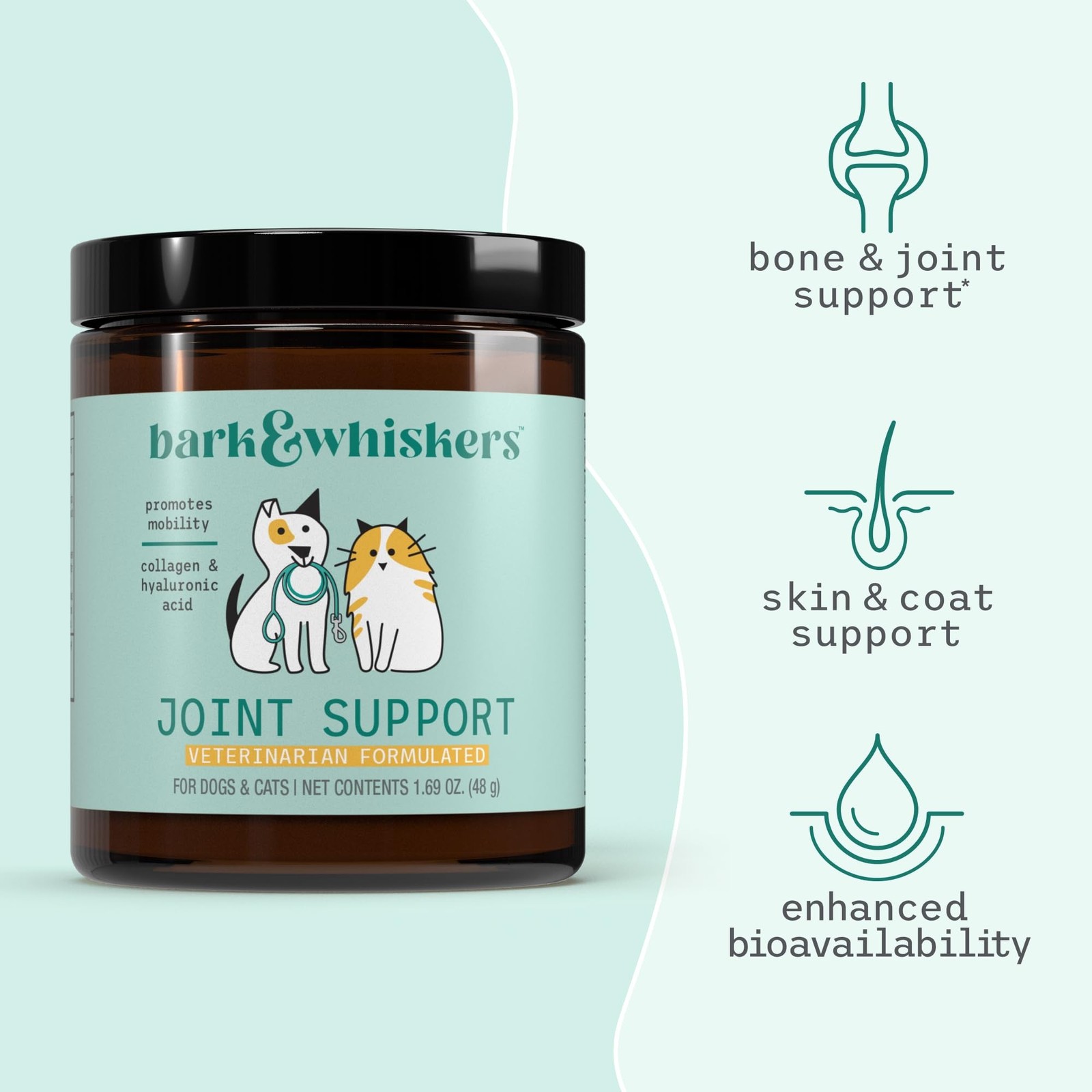 Bark & Whiskers Joint Support for Dogs & Cats, 1.69 Oz. (48 g), Col… Fast Ship