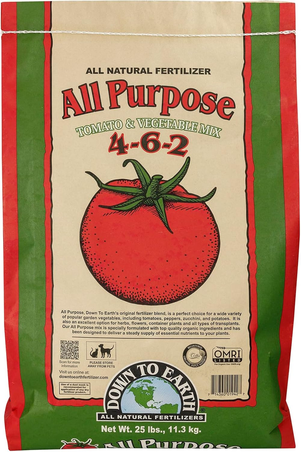 Down to Earth All Natural Fertilizers Organic All Purpose Tomato & Vegetable Mix